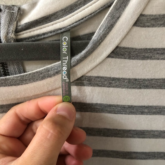 Gray and White Striped Mini Dress (M) - Picture 7 of 7